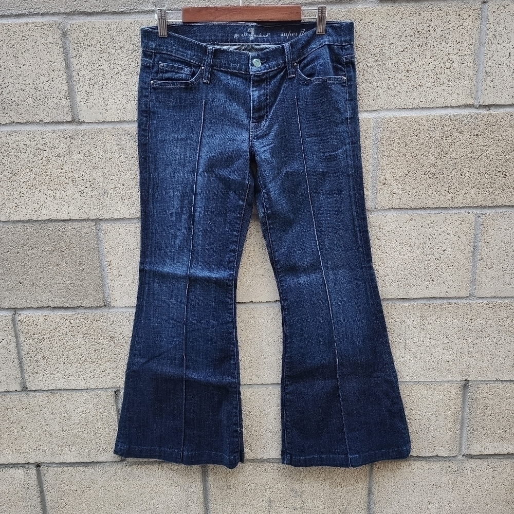 𝅺7 All Mankind Dark Blue Super Flare Jeans Women's Size 30